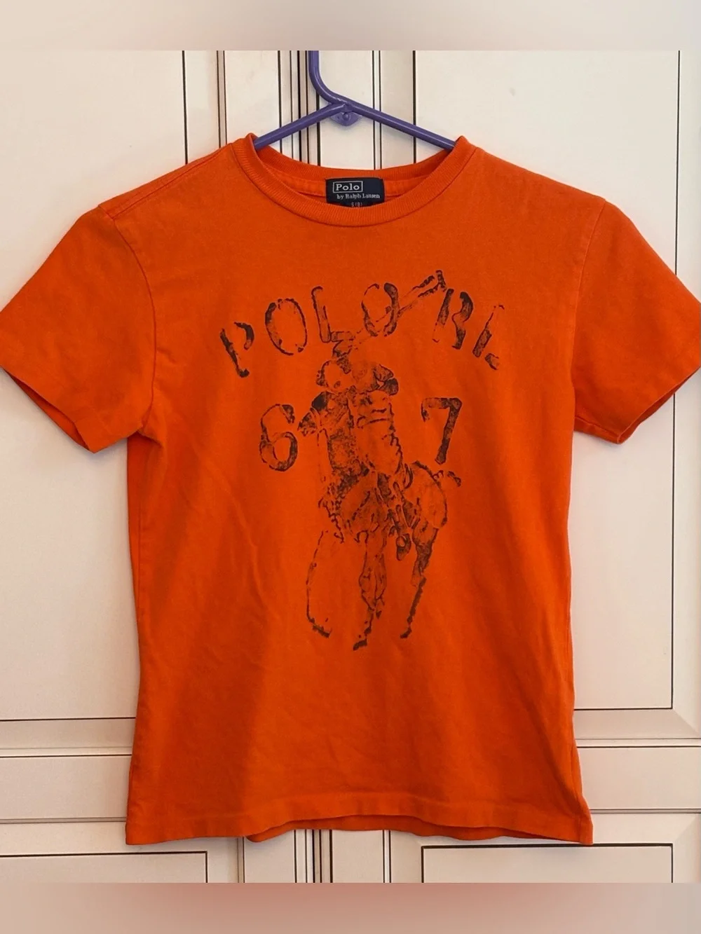 Polo by Ralph Lauren Orange Short-Sleeve Graphic Tee size Small(8)
